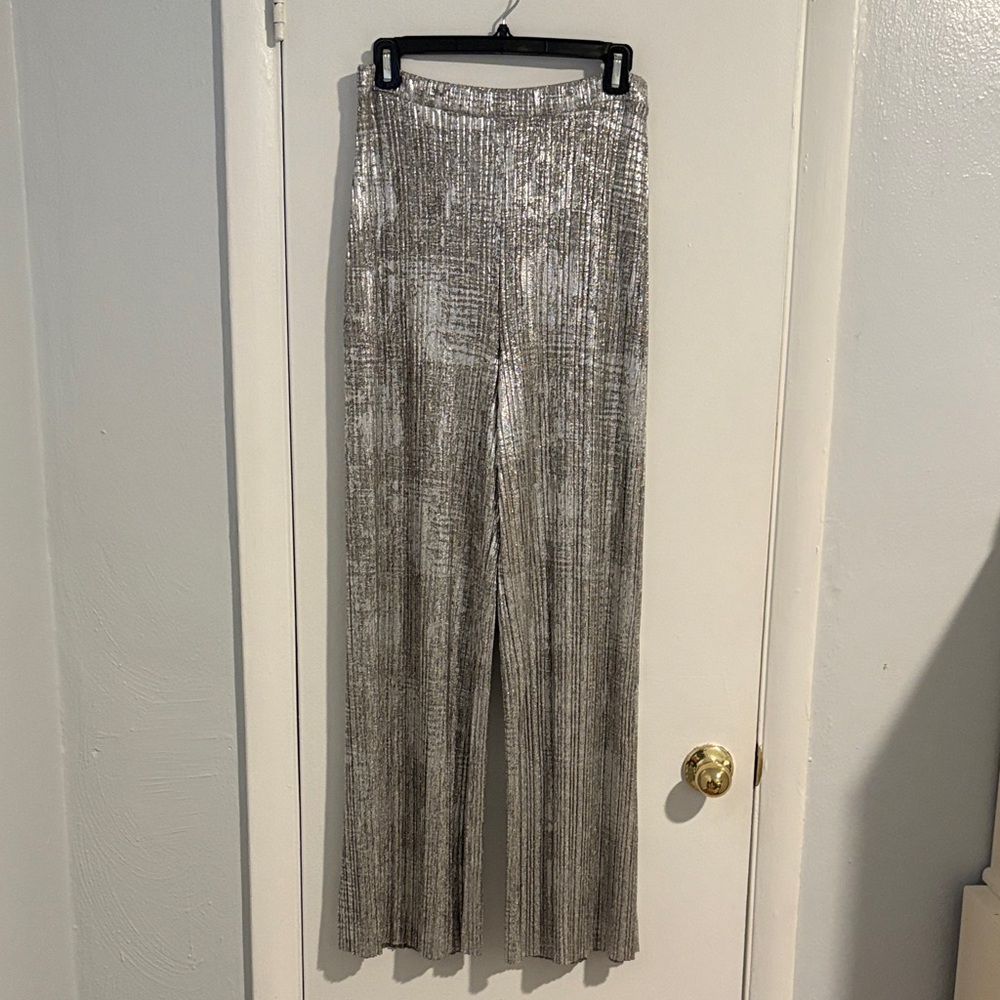 Elegant Silver Women's Palazzo Pant